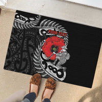 ANZAC Day Aotearoa Silver Fern Maori Personalised Rubber Doormat LT9 - Polynesian Pride