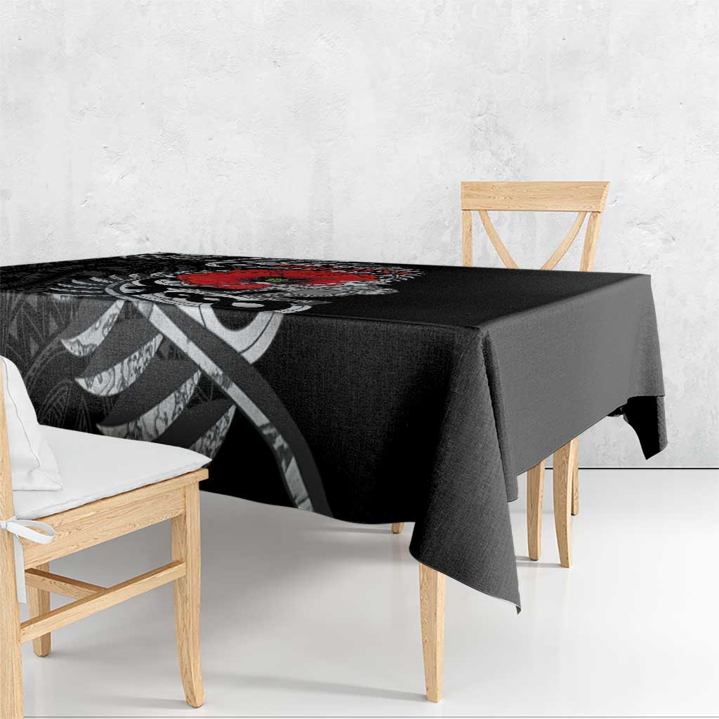 ANZAC Day Aotearoa Silver Fern Maori Personalised Tablecloth LT9 - Polynesian Pride