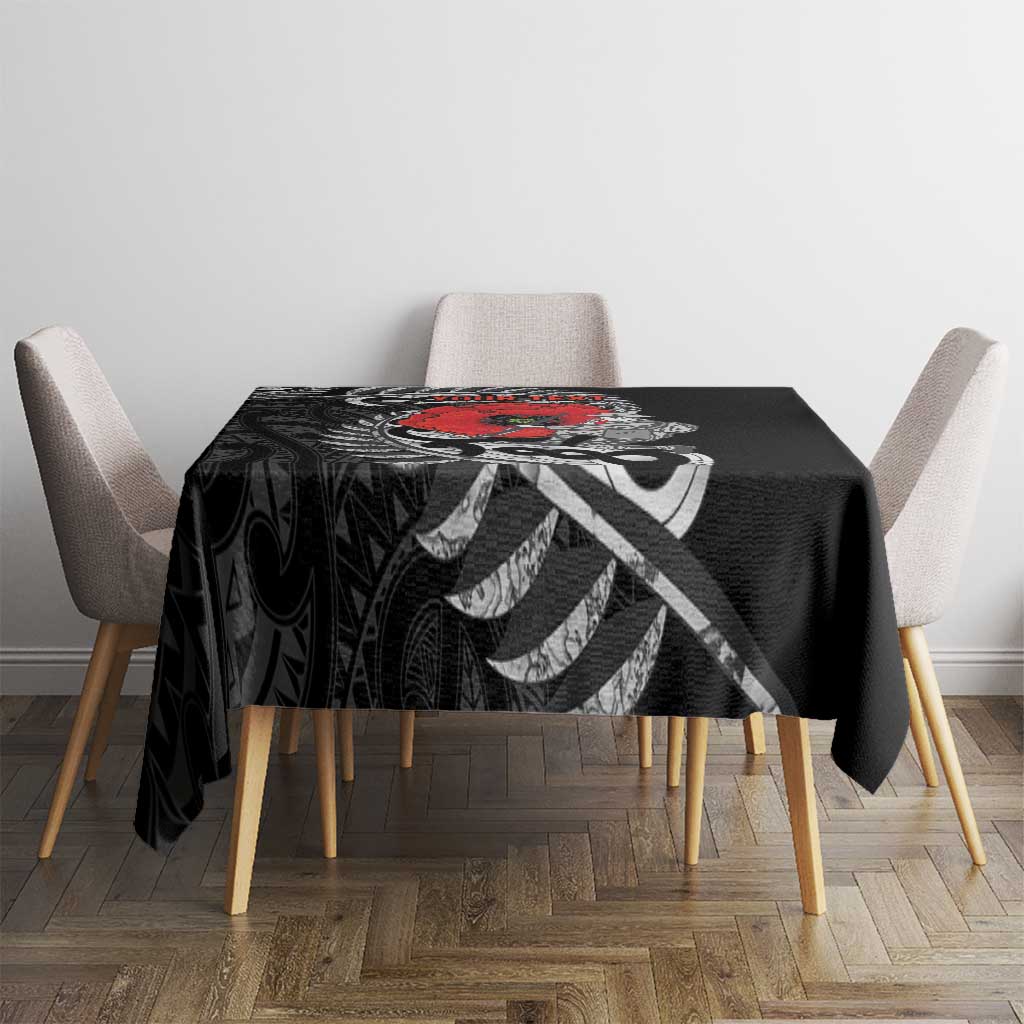 ANZAC Day Aotearoa Silver Fern Maori Personalised Tablecloth LT9 - Polynesian Pride