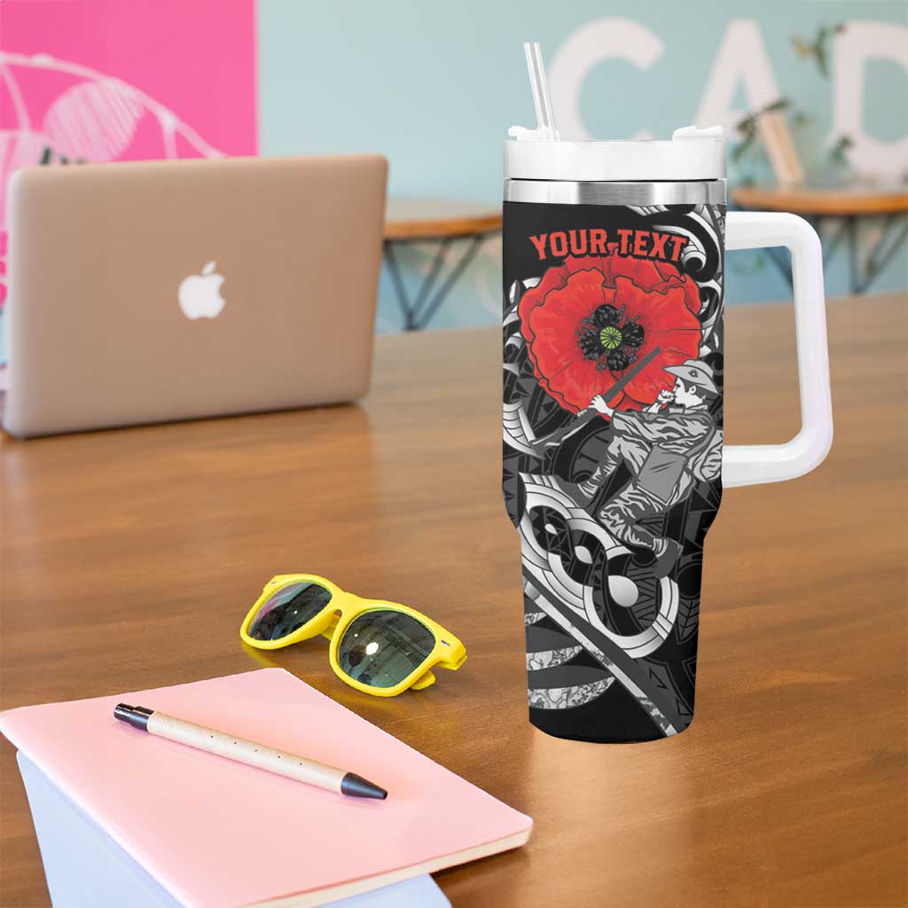 ANZAC Day Aotearoa Silver Fern Maori Personalised Tumbler With Handle LT9 - Polynesian Pride