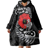 ANZAC Day Aotearoa Silver Fern Maori Personalised Wearable Blanket Hoodie LT9 - Polynesian Pride