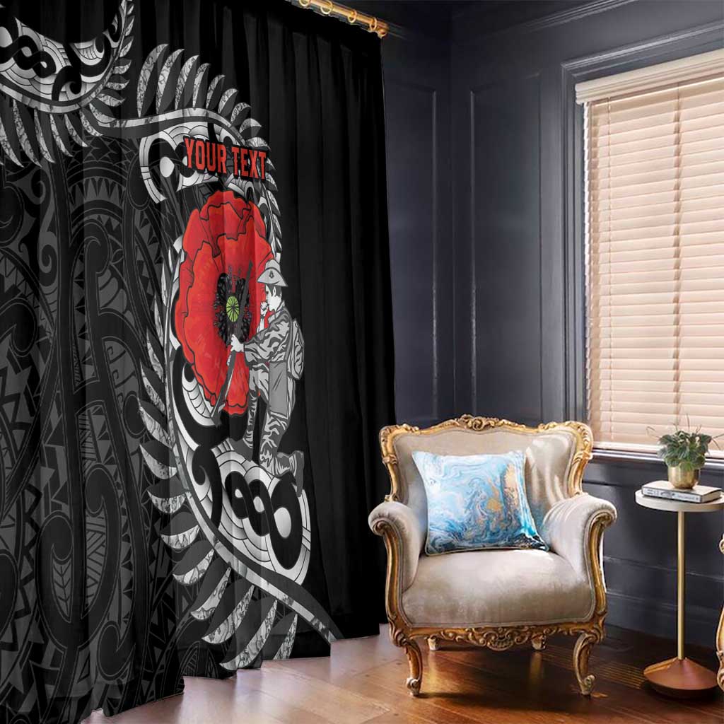 ANZAC Day Aotearoa Silver Fern Maori Personalised Window Curtain LT9 - Polynesian Pride