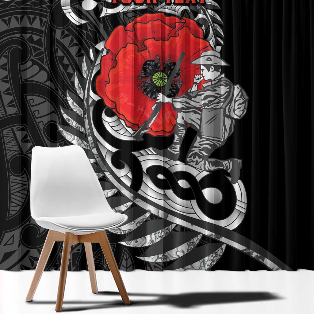 ANZAC Day Aotearoa Silver Fern Maori Personalised Window Curtain LT9 - Polynesian Pride