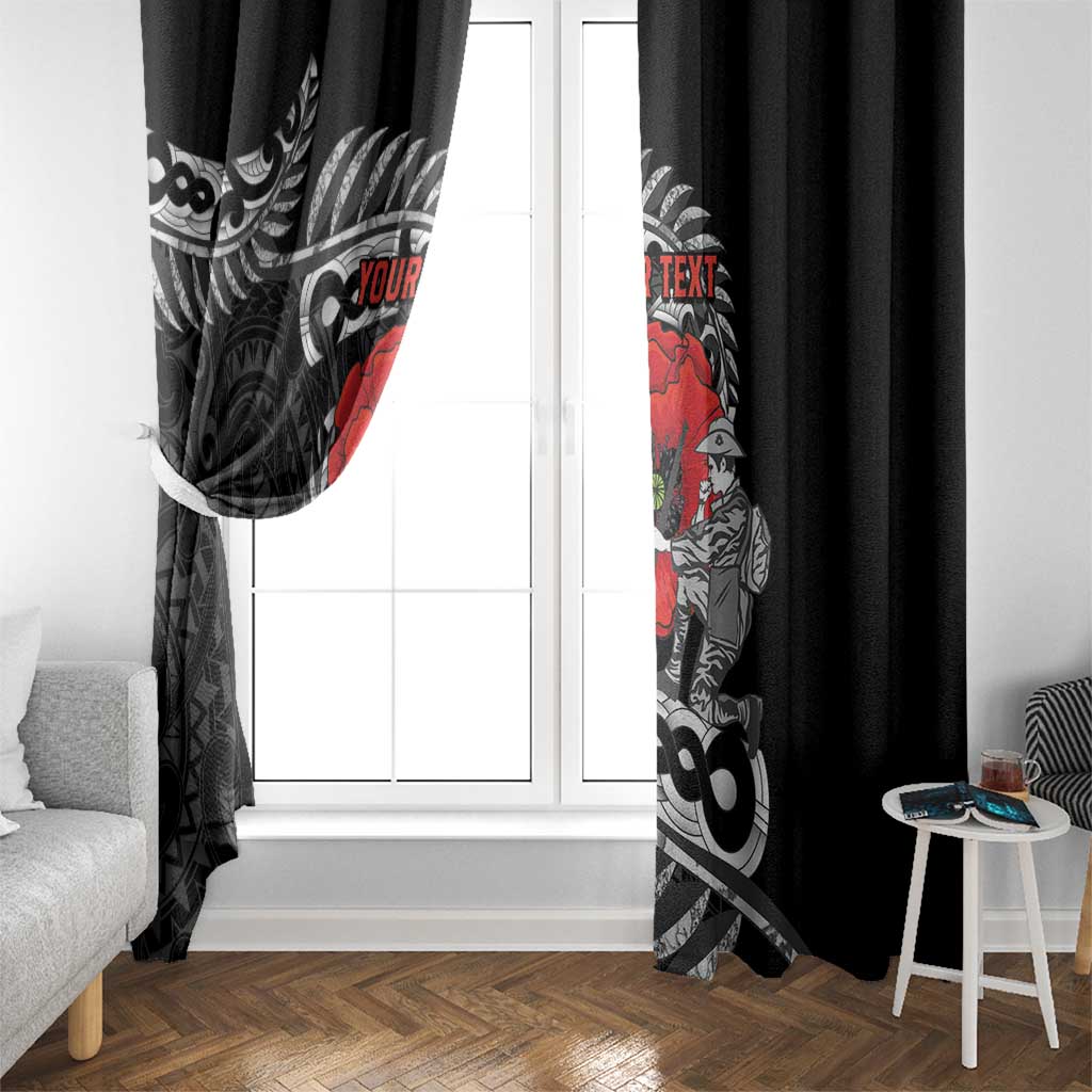 ANZAC Day Aotearoa Silver Fern Maori Personalised Window Curtain LT9 - Polynesian Pride