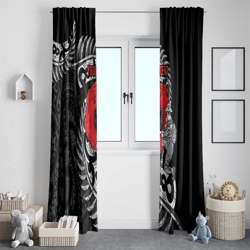 ANZAC Day Aotearoa Silver Fern Maori Personalised Window Curtain LT9 - Polynesian Pride
