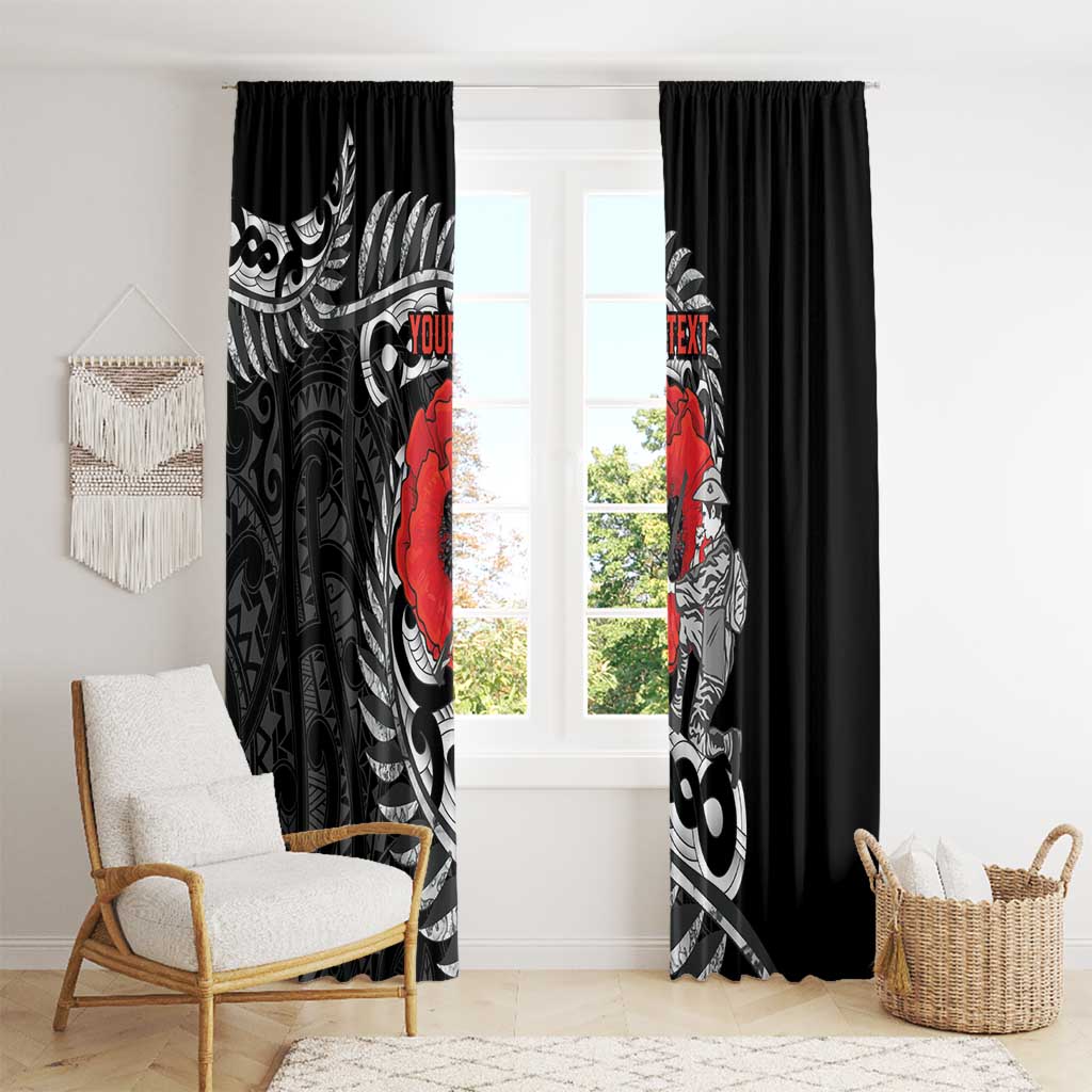 ANZAC Day Aotearoa Silver Fern Maori Personalised Window Curtain LT9 - Polynesian Pride