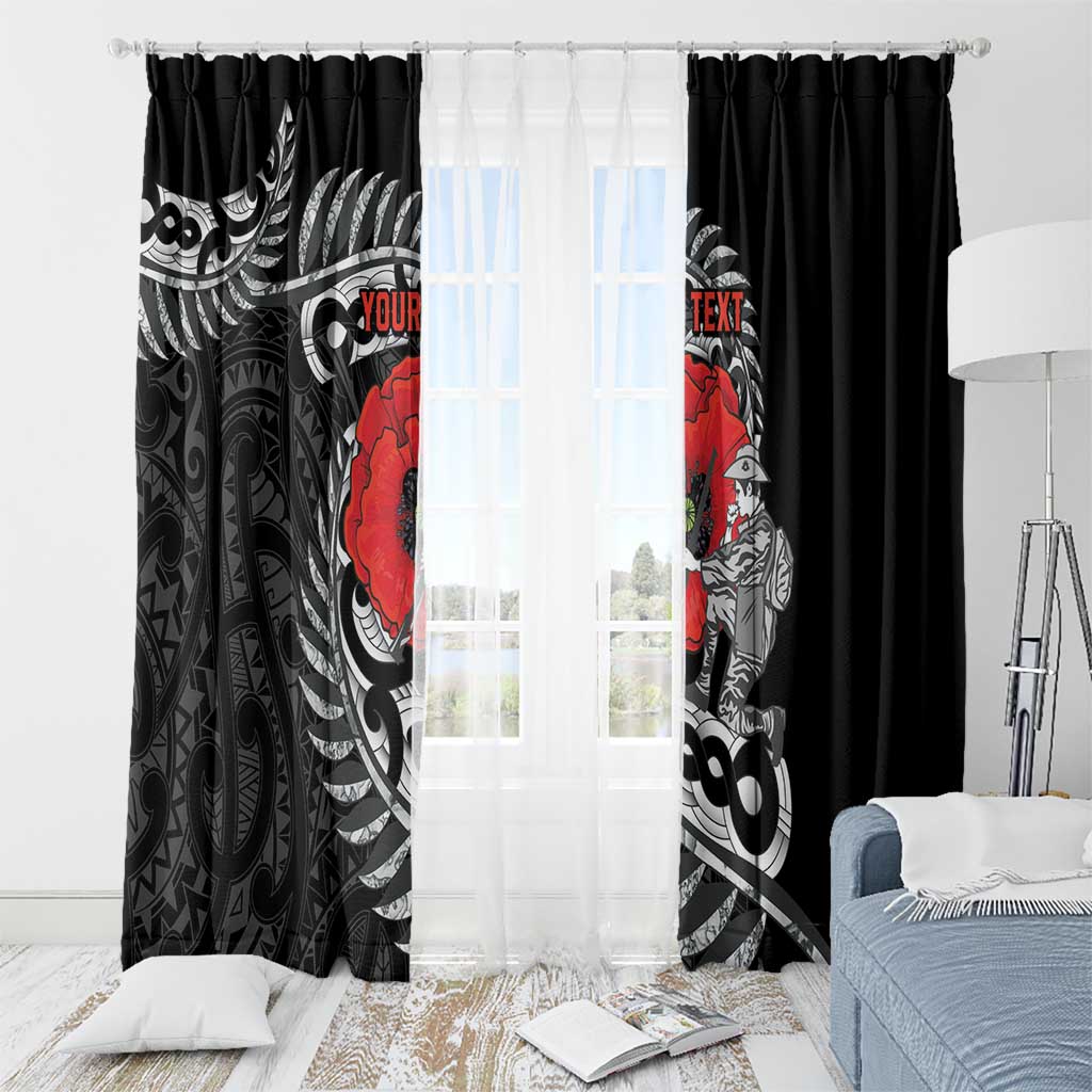 ANZAC Day Aotearoa Silver Fern Maori Personalised Window Curtain LT9 - Polynesian Pride