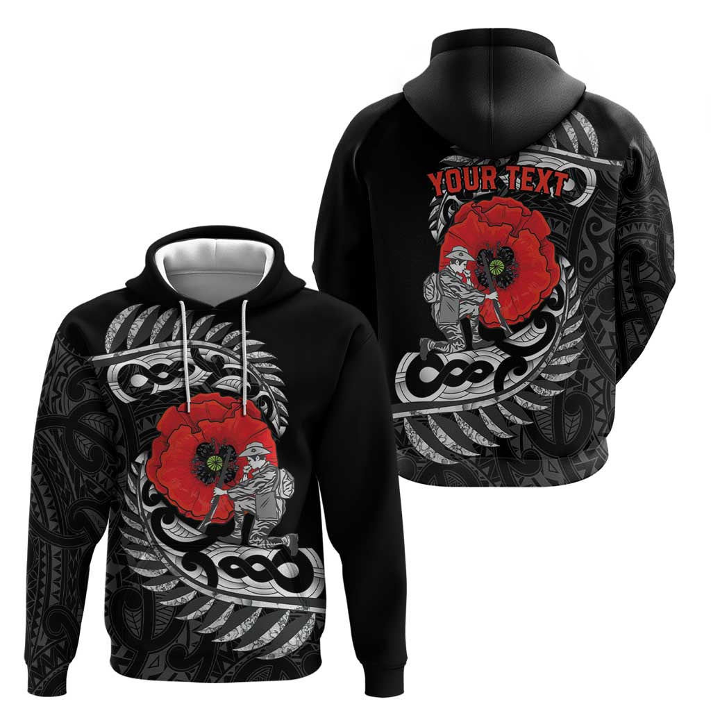 ANZAC Day Aotearoa Silver Fern Maori Personalised Zip Hoodie