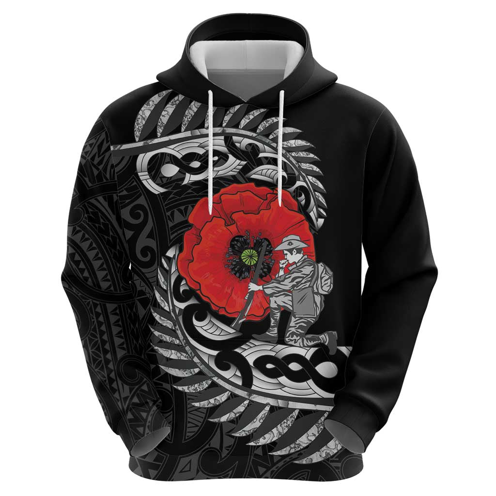 ANZAC Day Aotearoa Silver Fern Maori Personalised Zip Hoodie