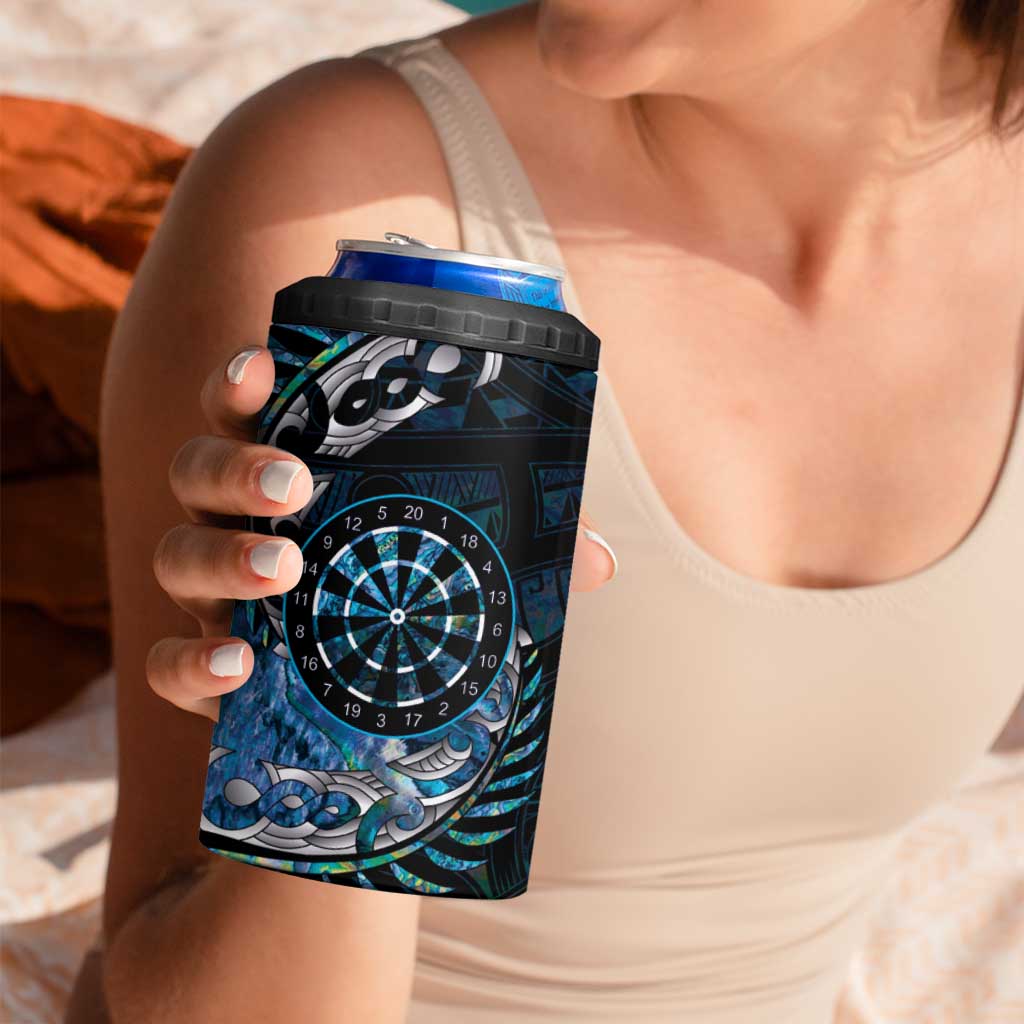 New Zealand Darts Personalised 4 in 1 Can Cooler Tumbler Aotearoa Silver Fern Blue Papua Shell Spirit