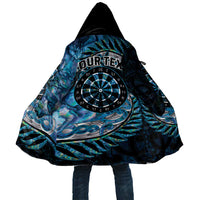 New Zealand Darts Personalised Cloak Aotearoa Silver Fern Blue Papua Shell Spirit - Polynesian Pride