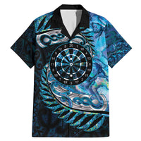 New Zealand Darts Personalised Family Matching Mermaid Dress and Hawaiian Shirt Aotearoa Silver Fern Blue Papua Shell Spirit