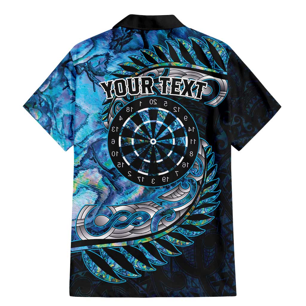 New Zealand Darts Personalised Family Matching Mermaid Dress and Hawaiian Shirt Aotearoa Silver Fern Blue Papua Shell Spirit