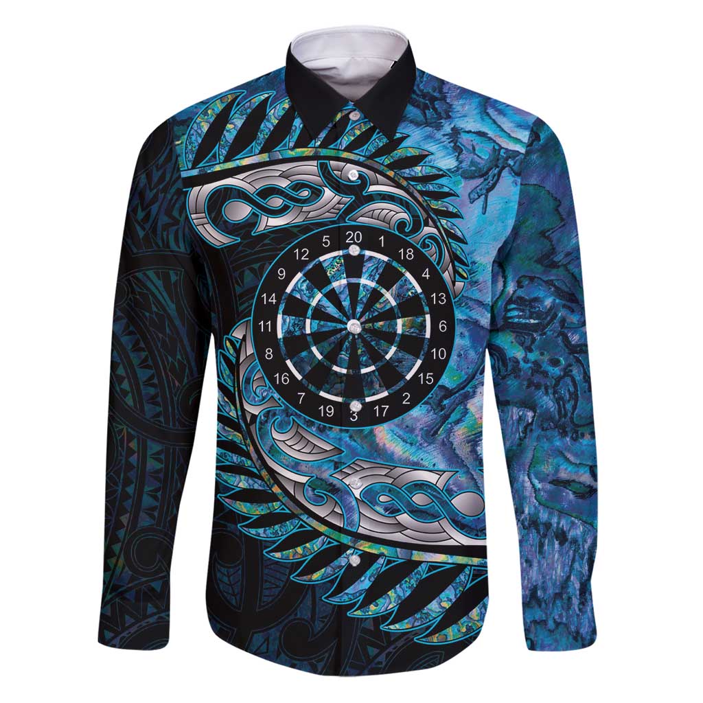 New Zealand Darts Personalised Family Matching Puletasi and Hawaiian Shirt Aotearoa Silver Fern Blue Papua Shell Spirit