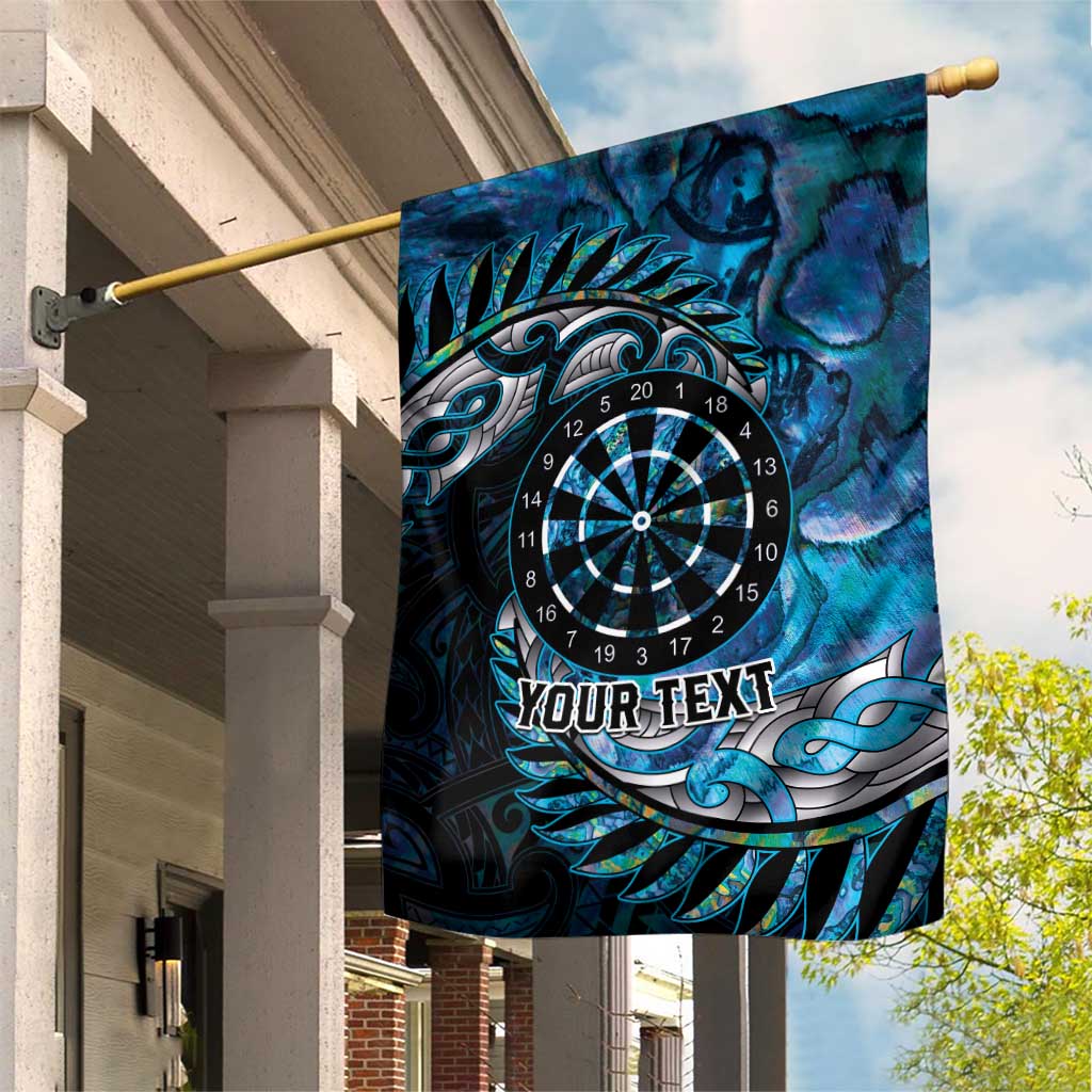 New Zealand Darts Personalised Garden Flag Aotearoa Silver Fern Blue Papua Shell Spirit LT9 House Flag Blue - Polynesian Pride
