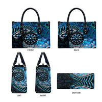 New Zealand Darts Personalised Leather Bag Aotearoa Silver Fern Blue Papua Shell Spirit - Polynesian Pride