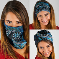 New Zealand Darts Personalised Neck Gaiter Aotearoa Silver Fern Blue Papua Shell Spirit - Polynesian Pride