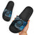 New Zealand Darts Personalised Slide Sandals Aotearoa Silver Fern Blue Papua Shell Spirit - Polynesian Pride