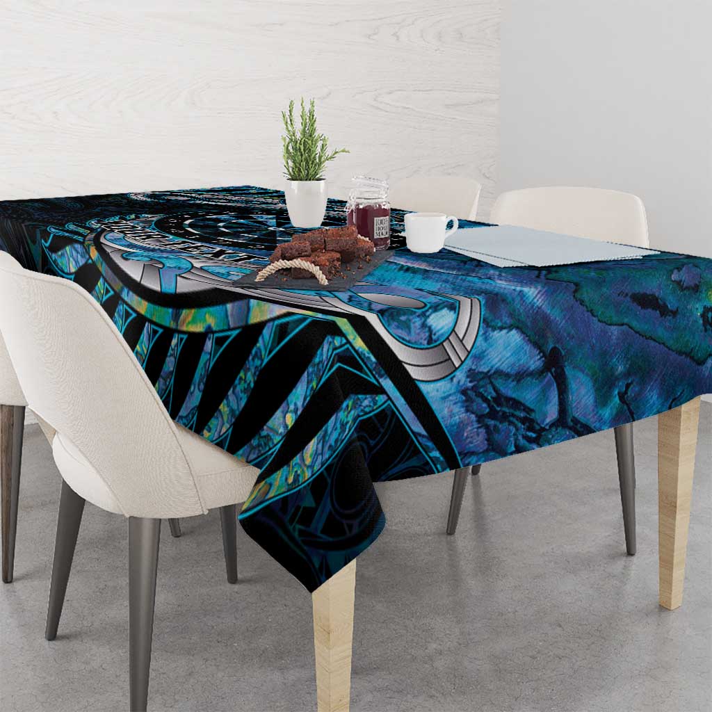 New Zealand Darts Personalised Tablecloth Aotearoa Silver Fern Blue Papua Shell Spirit LT9 - Polynesian Pride
