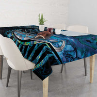 New Zealand Darts Personalised Tablecloth Aotearoa Silver Fern Blue Papua Shell Spirit LT9 - Polynesian Pride