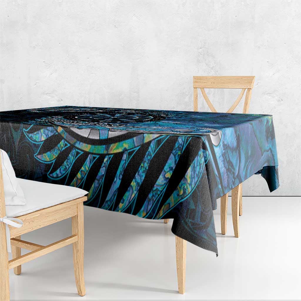 New Zealand Darts Personalised Tablecloth Aotearoa Silver Fern Blue Papua Shell Spirit LT9 - Polynesian Pride