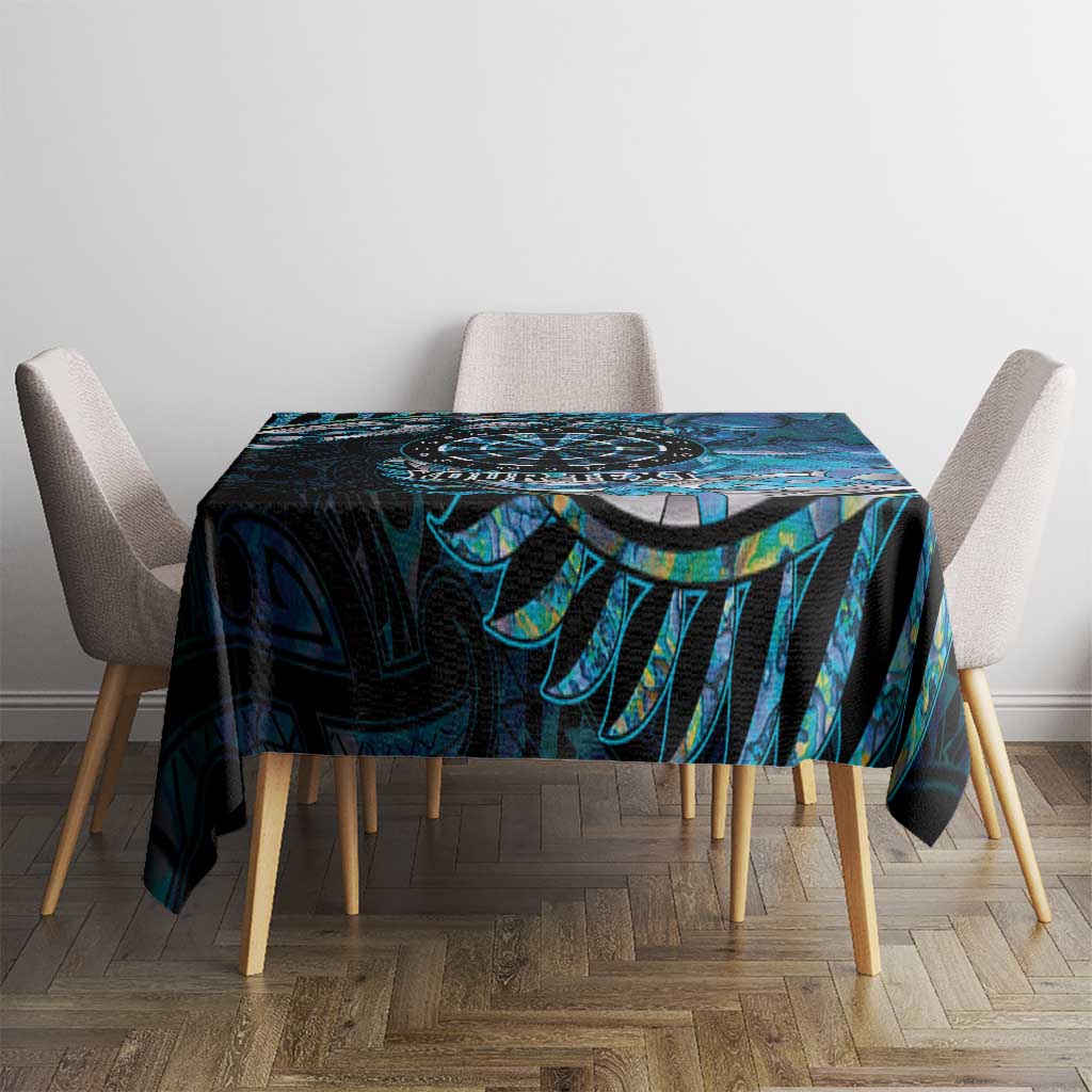 New Zealand Darts Personalised Tablecloth Aotearoa Silver Fern Blue Papua Shell Spirit LT9 - Polynesian Pride