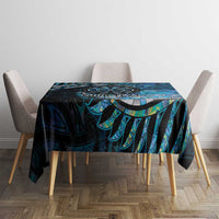 New Zealand Darts Personalised Tablecloth Aotearoa Silver Fern Blue Papua Shell Spirit LT9 - Polynesian Pride