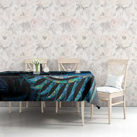 New Zealand Darts Personalised Tablecloth Aotearoa Silver Fern Blue Papua Shell Spirit LT9 - Polynesian Pride