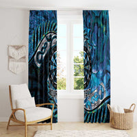 New Zealand Darts Personalised Window Curtain Aotearoa Silver Fern Blue Papua Shell Spirit LT9 - Polynesian Pride