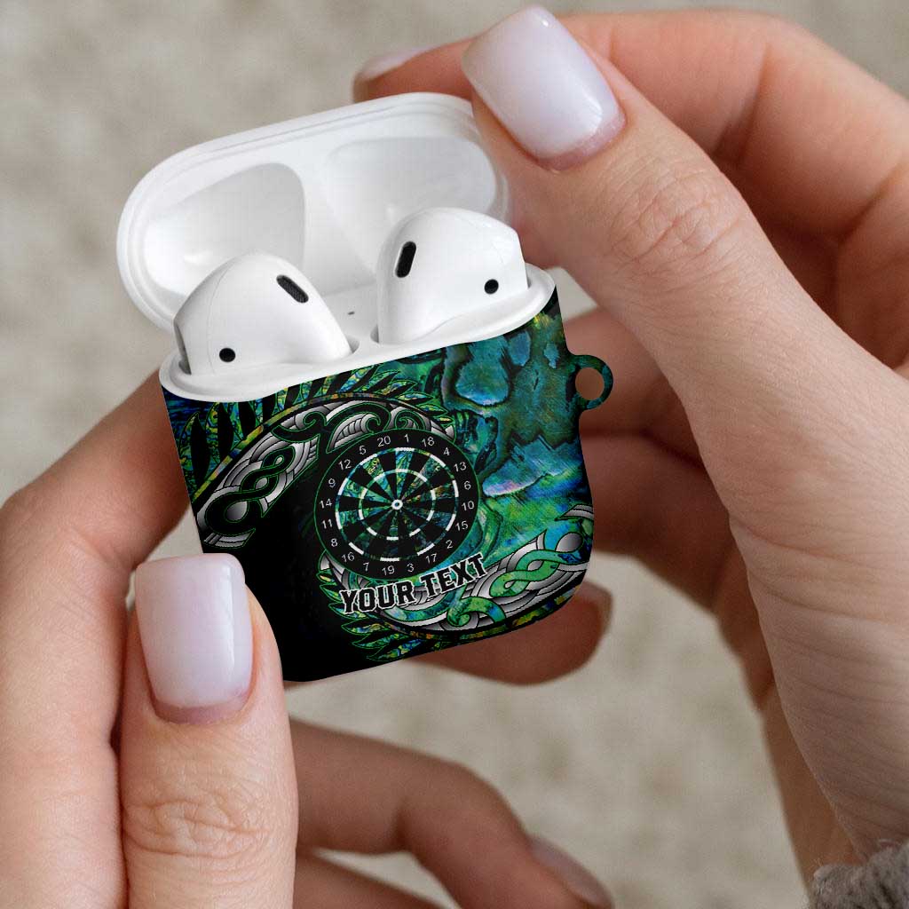 New Zealand Darts Personalised AirPods Case Aotearoa Silver Fern Green Papua Shell Spirit - Polynesian Pride