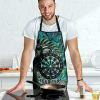 New Zealand Darts Personalised Apron Aotearoa Silver Fern Green Papua Shell Spirit - Polynesian Pride