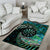 New Zealand Darts Personalised Area Rug Aotearoa Silver Fern Green Papua Shell Spirit