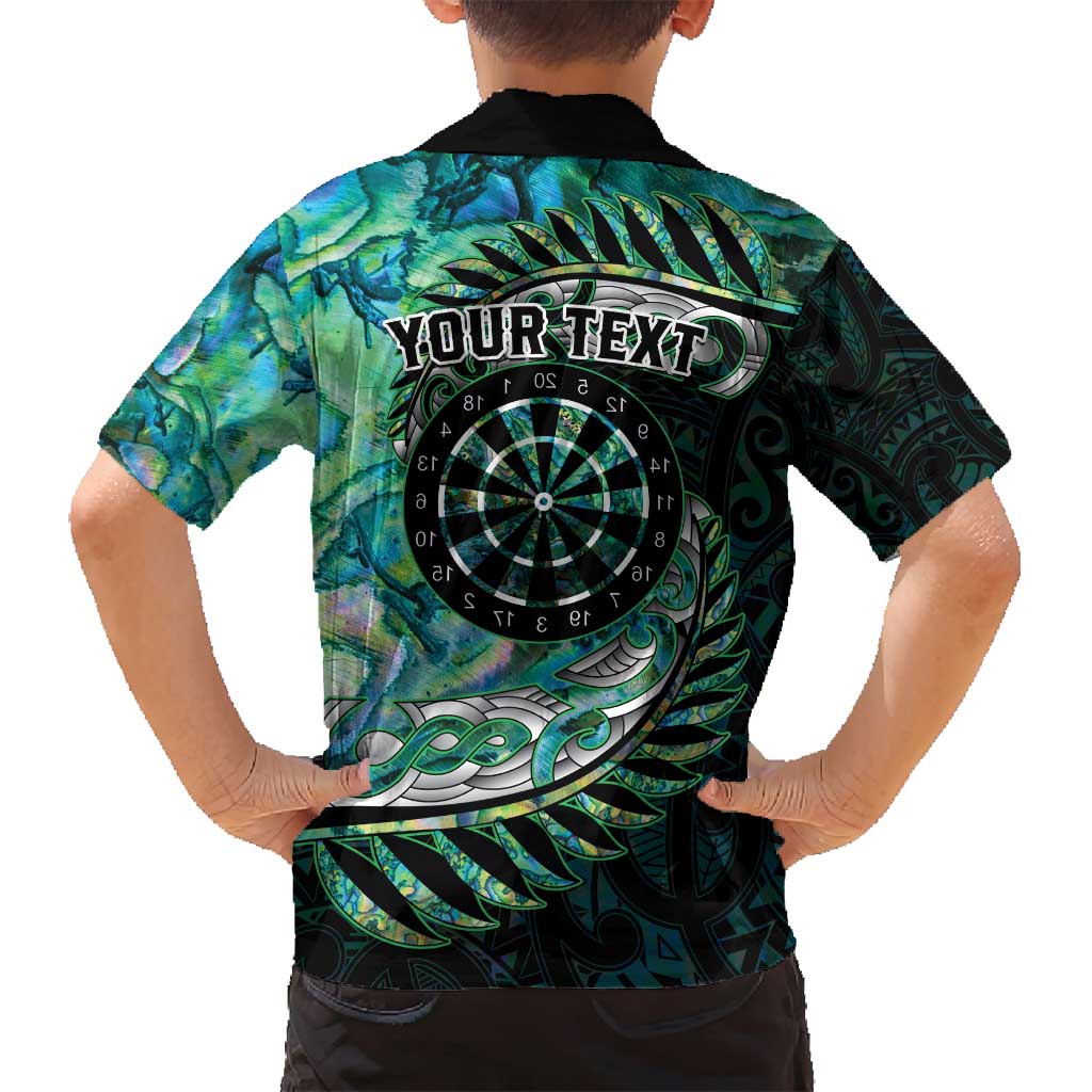 New Zealand Darts Personalised Family Matching Tank Maxi Dress and Hawaiian Shirt Aotearoa Silver Fern Green Papua Shell Spirit