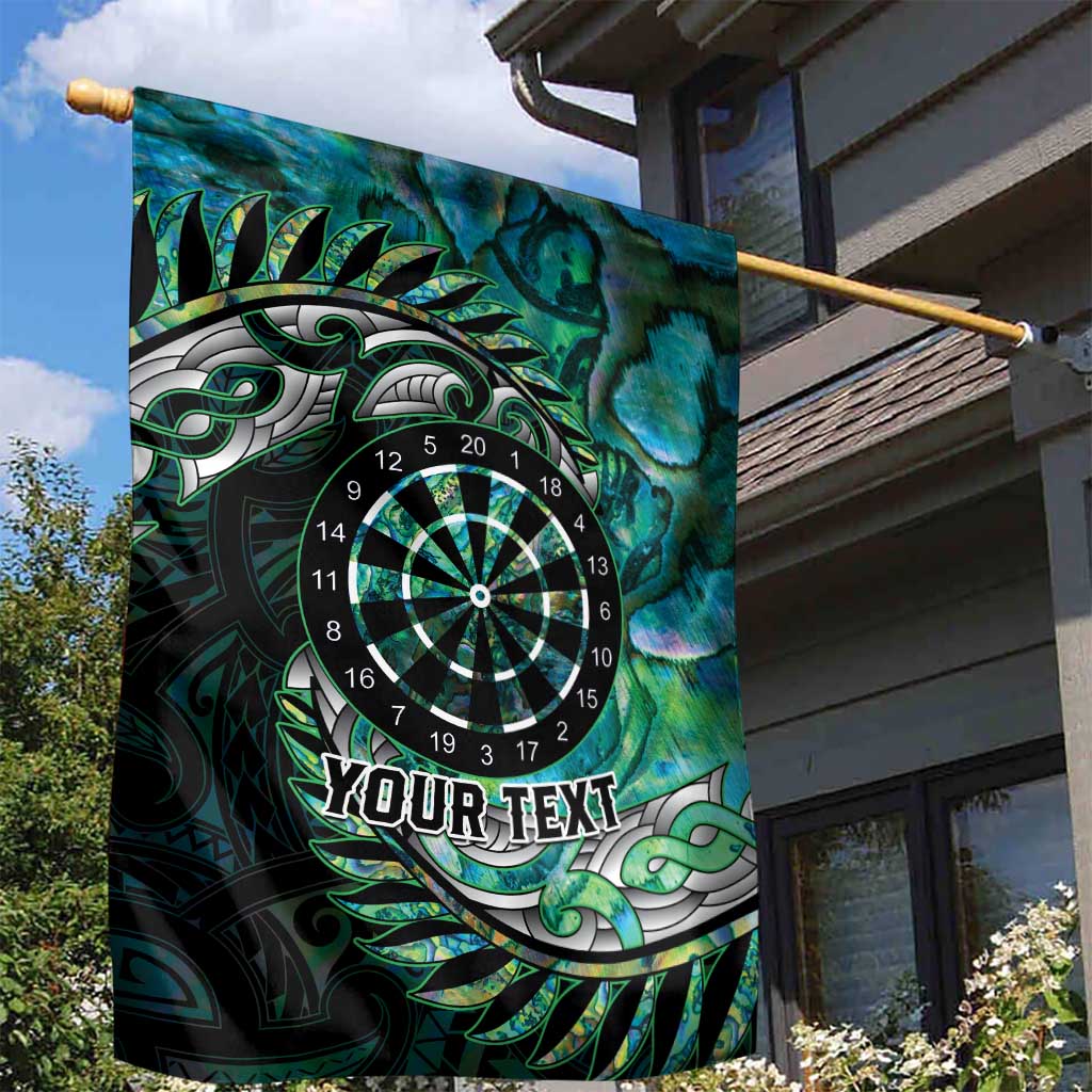 New Zealand Darts Personalised Garden Flag Aotearoa Silver Fern Green Papua Shell Spirit LT9 - Polynesian Pride