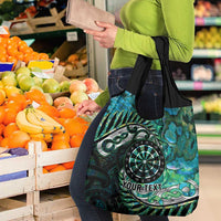 New Zealand Darts Personalised Grocery Bag Aotearoa Silver Fern Green Papua Shell Spirit