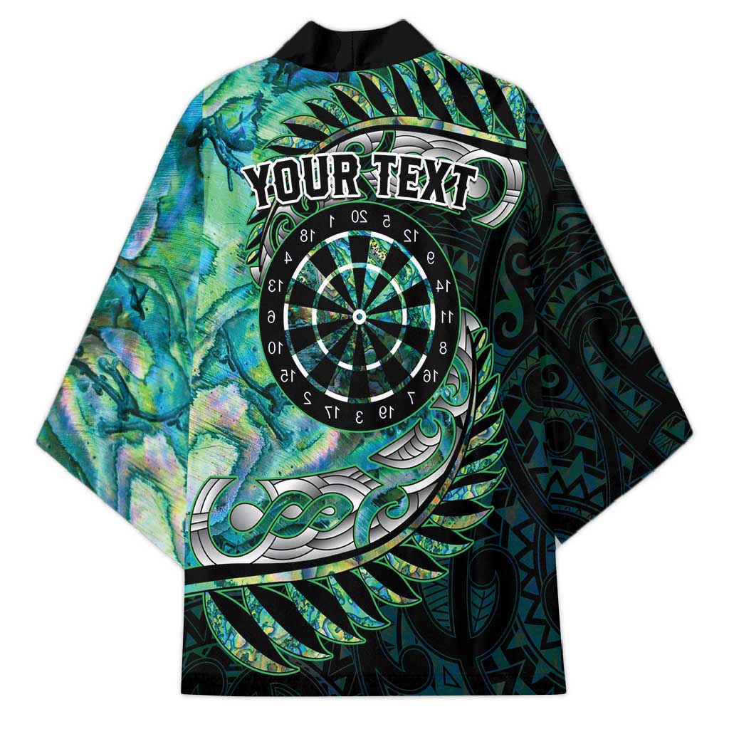 New Zealand Darts Personalised Kimono Aotearoa Silver Fern Green Papua Shell Spirit - Polynesian Pride