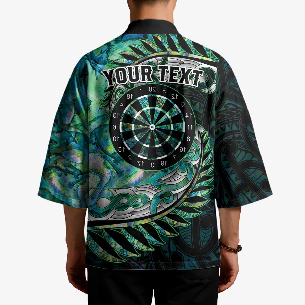 New Zealand Darts Personalised Kimono Aotearoa Silver Fern Green Papua Shell Spirit - Polynesian Pride