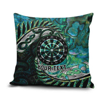 New Zealand Darts Personalised Pillow Cover Aotearoa Silver Fern Green Papua Shell Spirit - Polynesian Pride