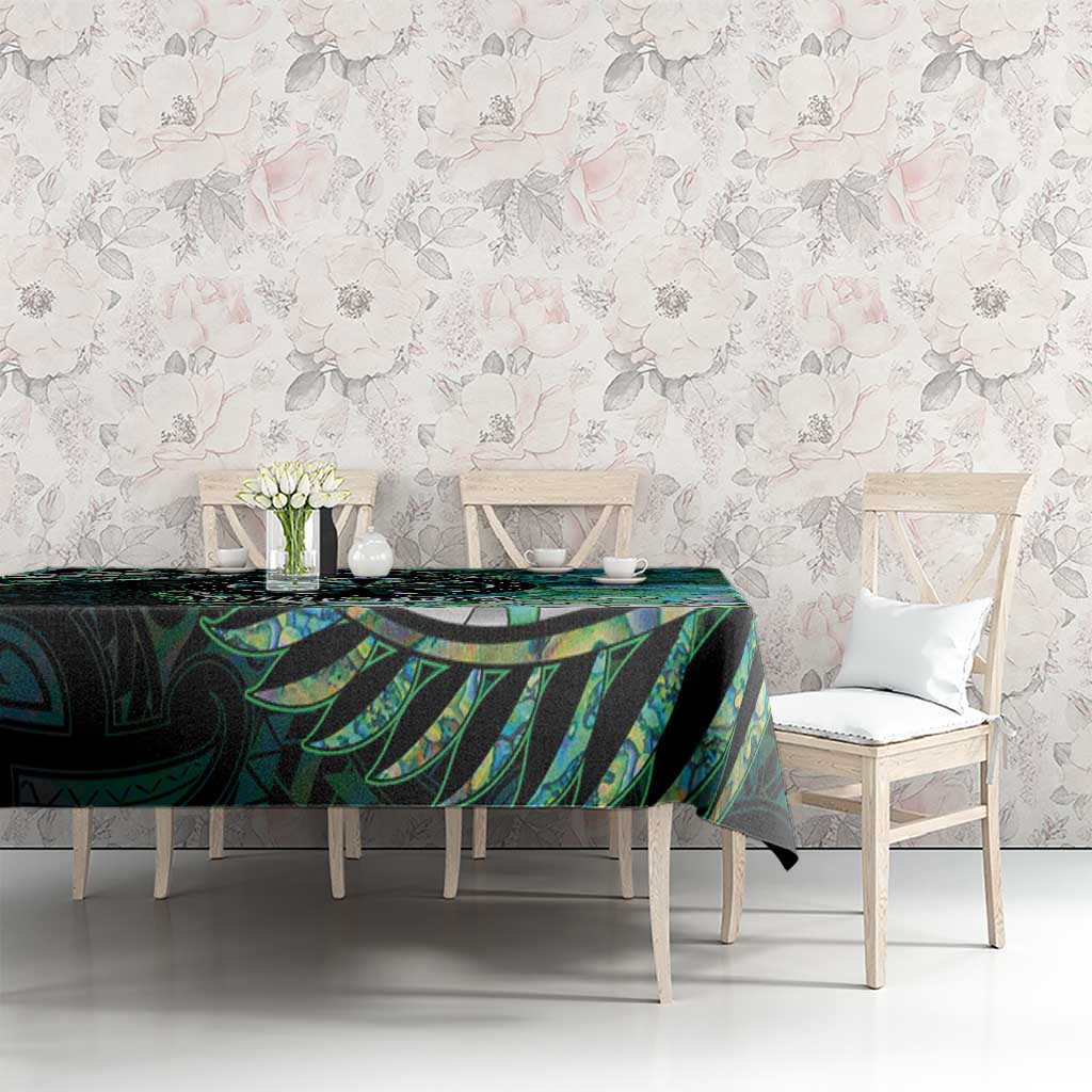 New Zealand Darts Personalised Tablecloth Aotearoa Silver Fern Green Papua Shell Spirit LT9 - Polynesian Pride