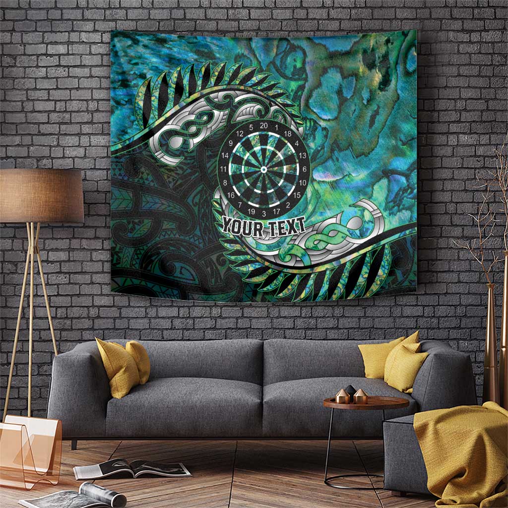 New Zealand Darts Personalised Tapestry Aotearoa Silver Fern Green Papua Shell Spirit