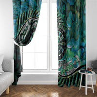 New Zealand Darts Personalised Window Curtain Aotearoa Silver Fern Green Papua Shell Spirit LT9 - Polynesian Pride