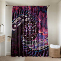 New Zealand Darts Personalised Bathroom Set Aotearoa Silver Fern Pink Papua Shell Spirit - Polynesian Pride