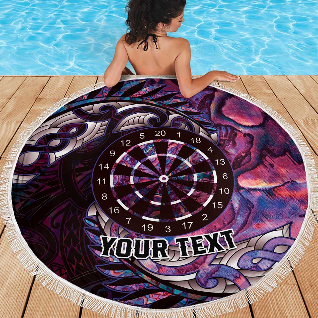 New Zealand Darts Personalised Beach Blanket Aotearoa Silver Fern Pink Papua Shell Spirit LT9 - Polynesian Pride
