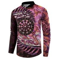 New Zealand Darts Personalised Button Sweatshirt Aotearoa Silver Fern Pink Papua Shell Spirit LT9 - Polynesian Pride