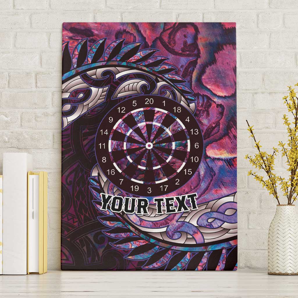 New Zealand Darts Personalised Canvas Wall Art Aotearoa Silver Fern Pink Papua Shell Spirit LT9 Without Frame Pink - Polynesian Pride