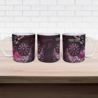 New Zealand Darts Personalised Ceramic Mug Aotearoa Silver Fern Pink Papua Shell Spirit - Polynesian Pride