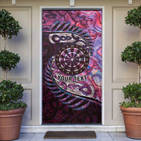 New Zealand Darts Personalised Door Cover Aotearoa Silver Fern Pink Papua Shell Spirit - Polynesian Pride