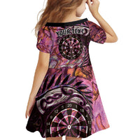 New Zealand Darts Personalised Family Matching Off Shoulder Maxi Dress and Hawaiian Shirt Aotearoa Silver Fern Pink Papua Shell Spirit