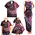 New Zealand Darts Personalised Family Matching Tank Maxi Dress and Hawaiian Shirt Aotearoa Silver Fern Pink Papua Shell Spirit