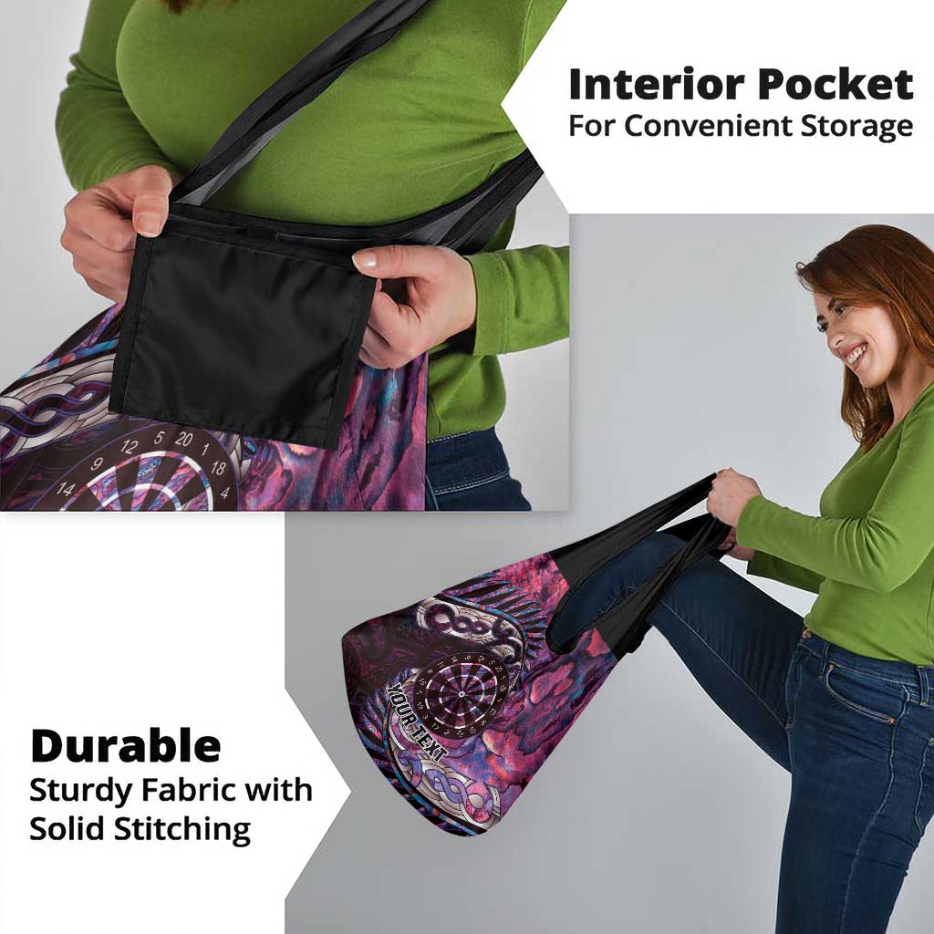 New Zealand Darts Personalised Grocery Bag Aotearoa Silver Fern Pink Papua Shell Spirit